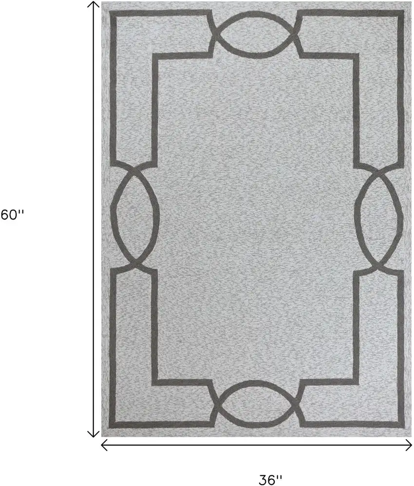 Ivory Indoor Outdoor Area Rug Photo 3