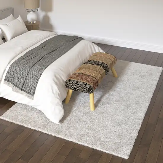 Ivory Hand Loomed Area Rug Photo 4