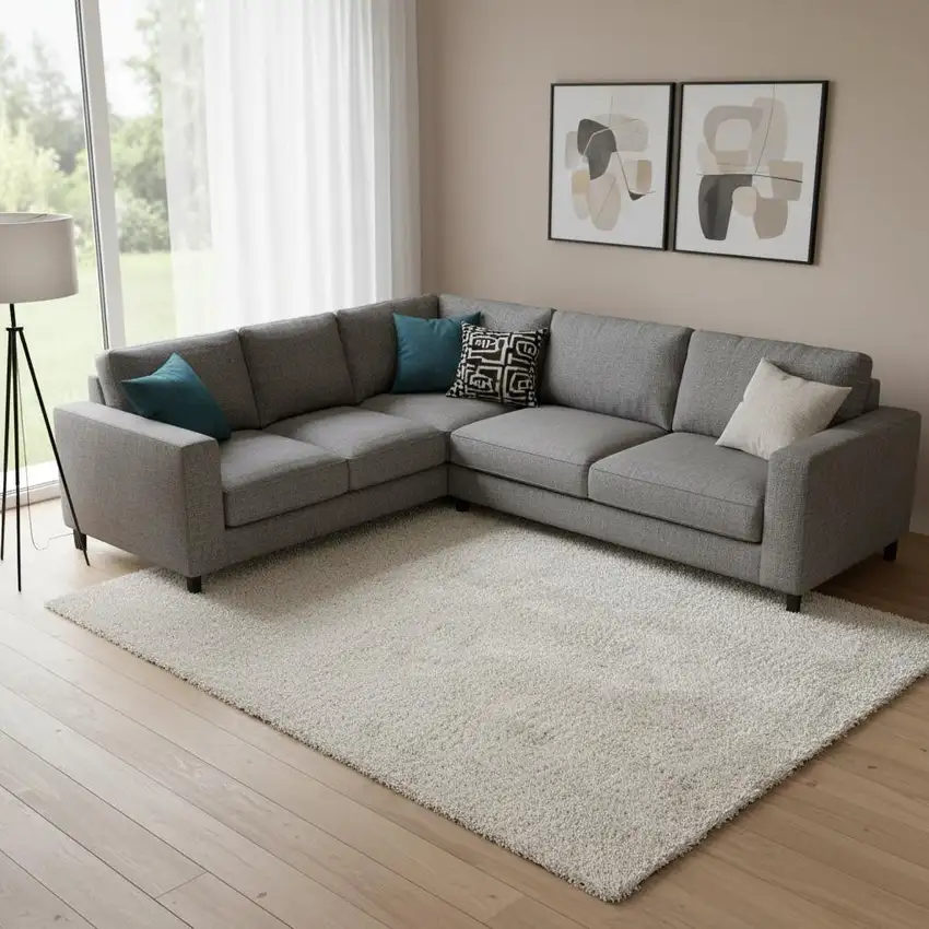 Ivory Hand Loomed Area Rug Photo 1