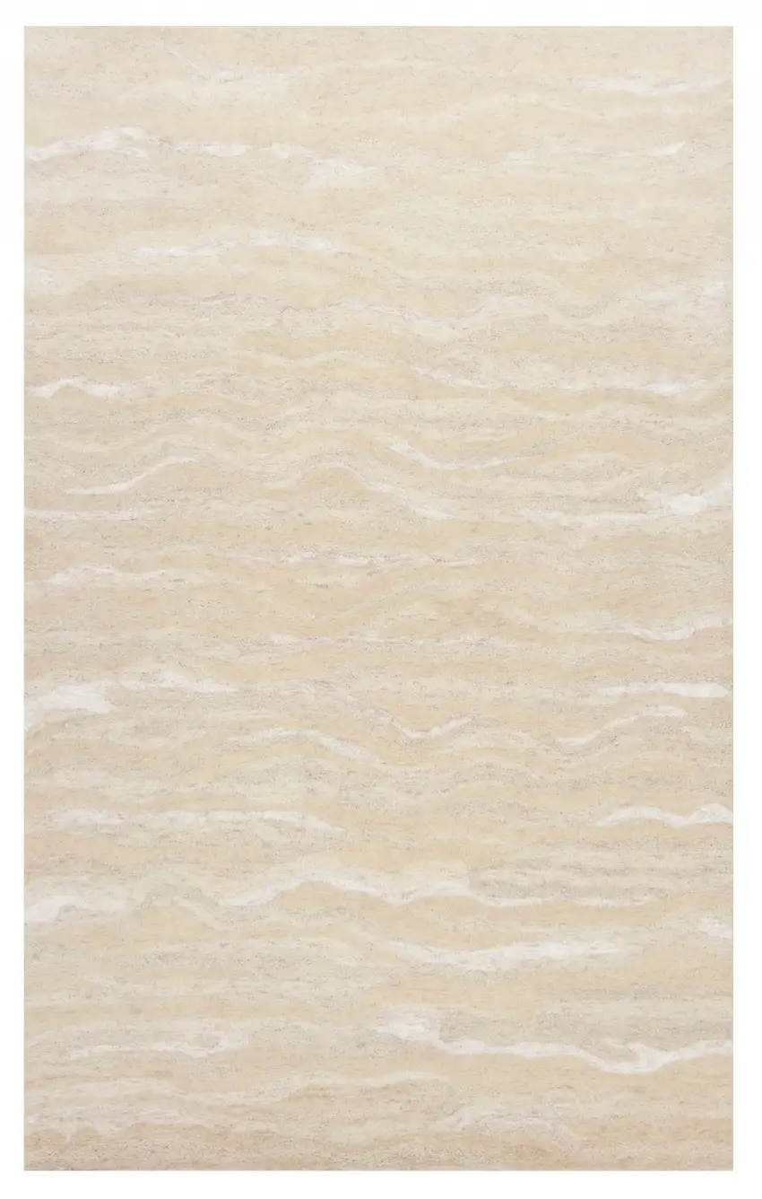 Ivory Hand Tufted Abstract Indoor Area Rug Photo 1