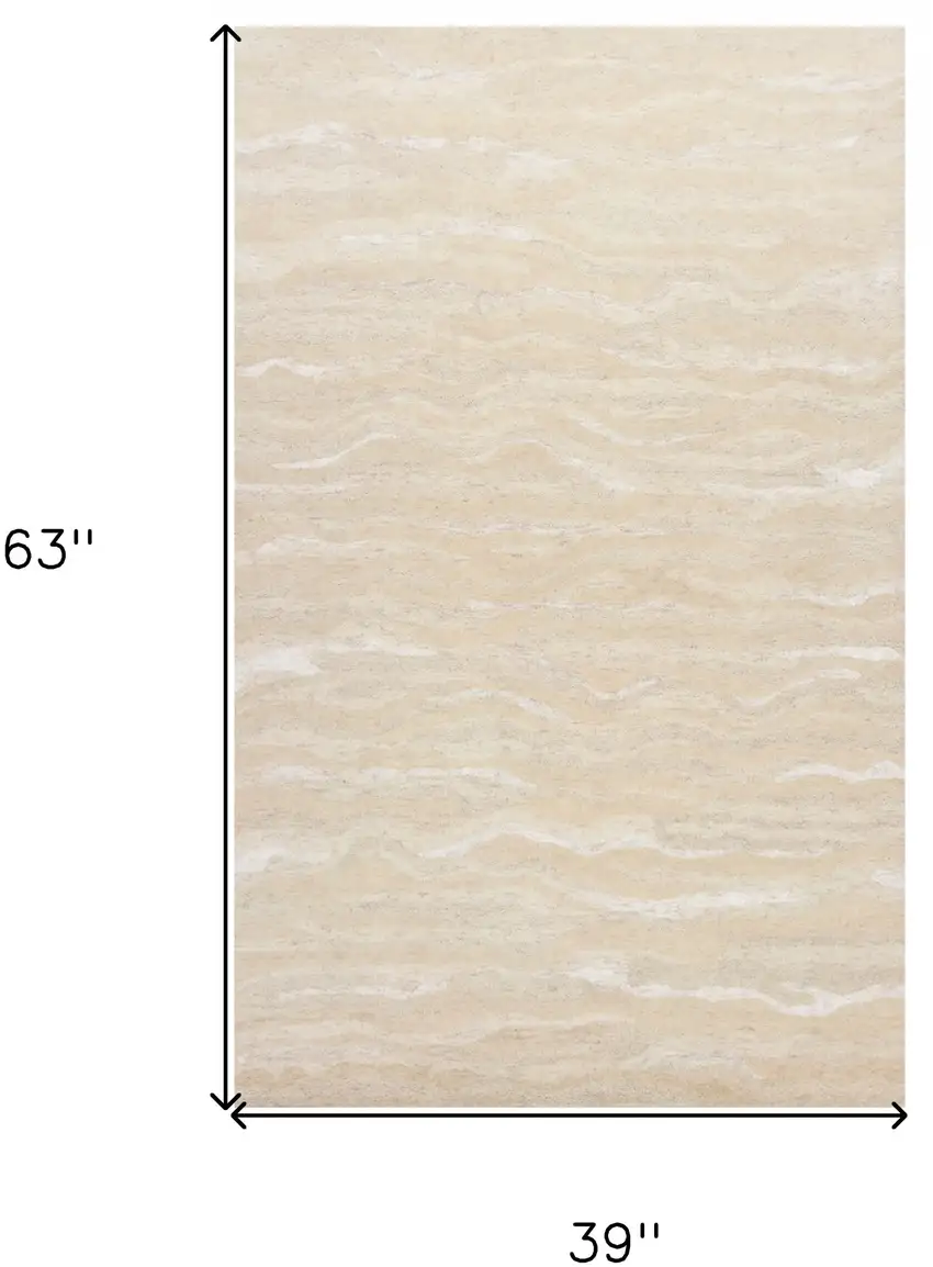 3'X5' Ivory Hand Tufted Abstract Indoor Area Rug Photo 5