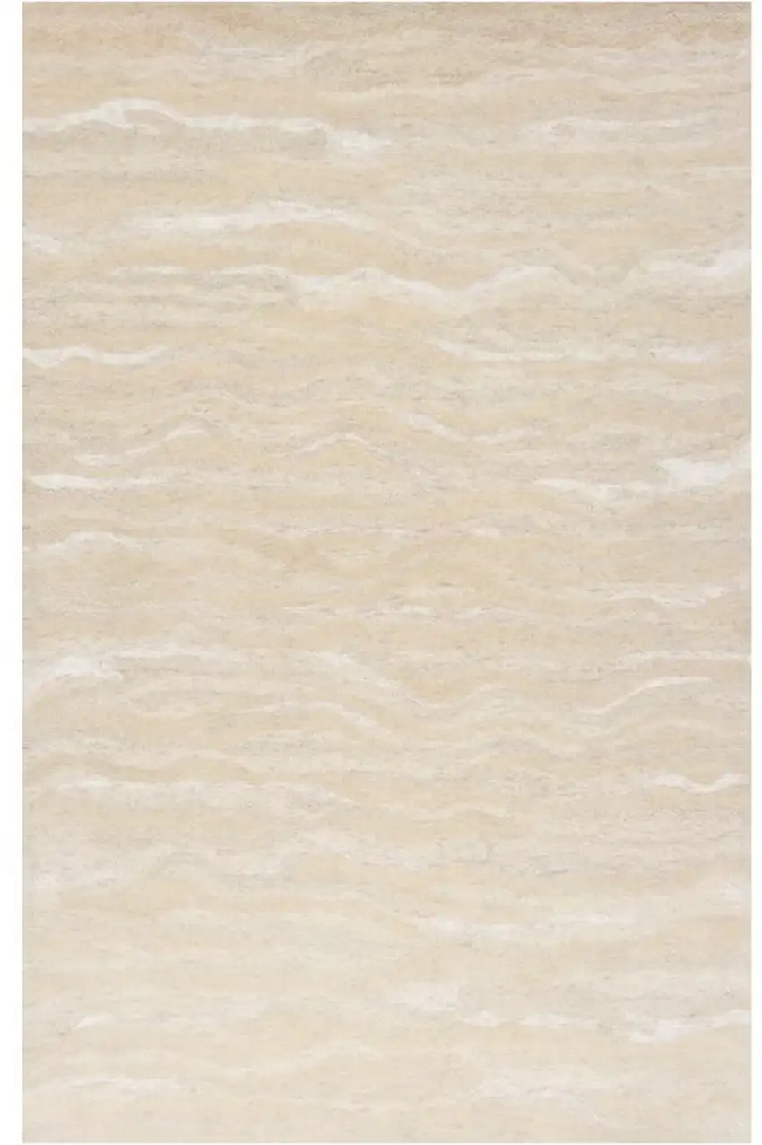 Ivory Hand Tufted Abstract Indoor Area Rug Photo 2