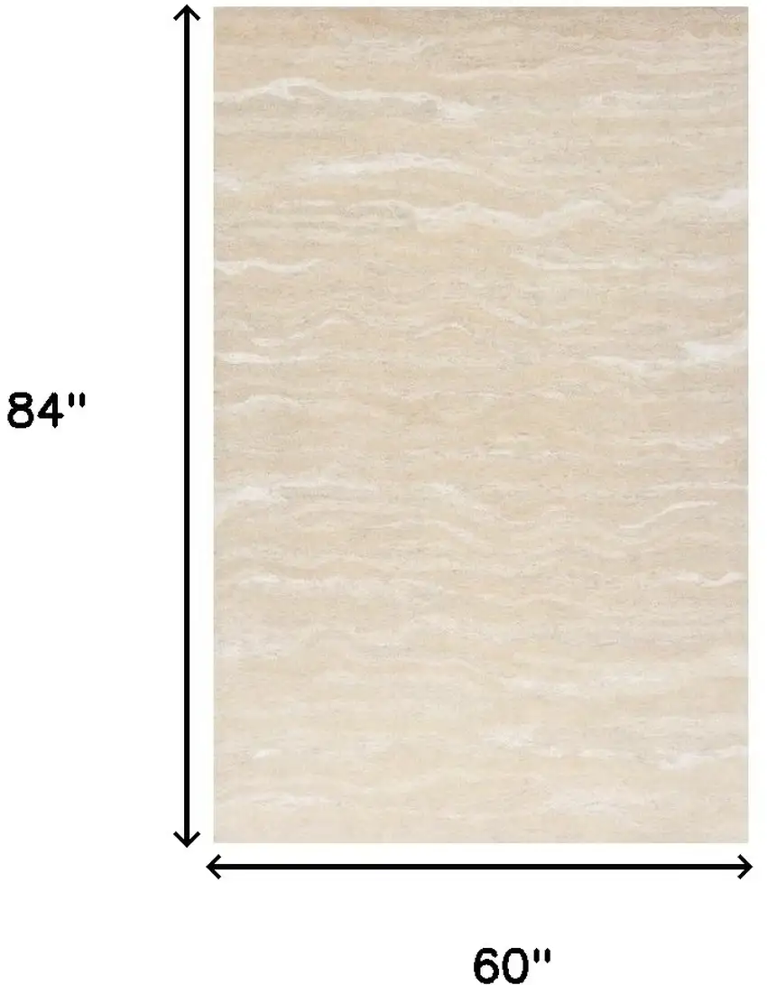 Ivory Hand Tufted Abstract Indoor Area Rug Photo 3