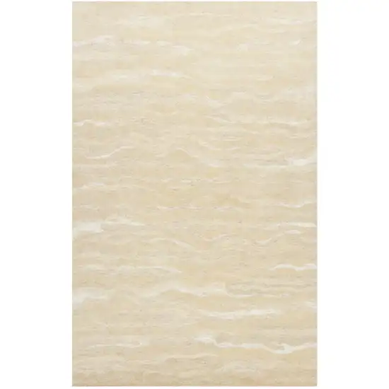Beige And Ivory Abstract Hand Tufted Area Rug Photo 8
