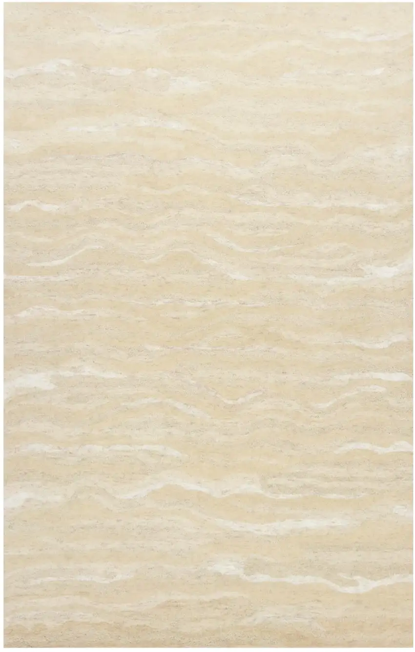 Beige And Ivory Abstract Hand Tufted Area Rug Photo 8