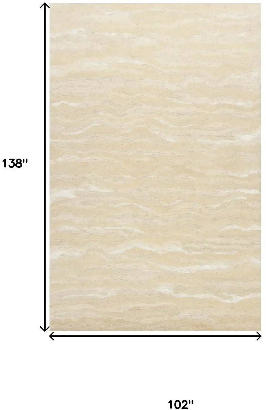 Beige And Ivory Abstract Hand Tufted Area Rug Photo 4