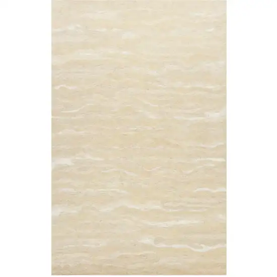 Beige And Ivory Abstract Hand Tufted Area Rug Photo 2