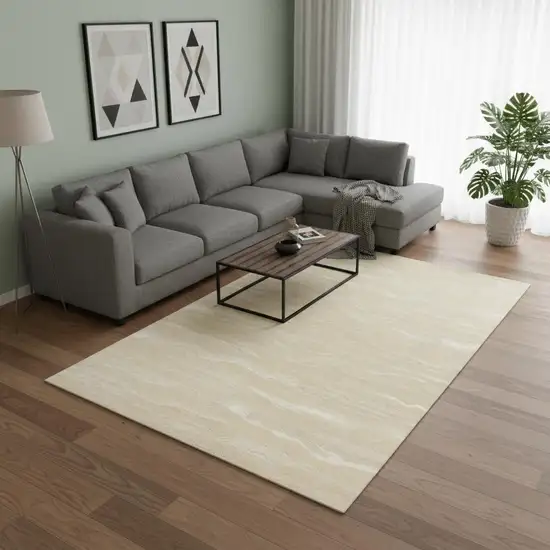 Beige And Ivory Abstract Hand Tufted Area Rug Photo 1