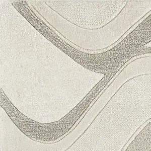 Photo of Ivory Hand Tufted Abstract Waves Indoor Area Rug
