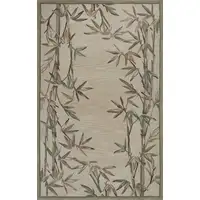 Photo of Ivory Hand Tufted Bordered Bamboo Indoor Area Rug