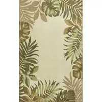 Photo of Ivory Hand Tufted Bordered Tropical Leaves Indoor Area Rug