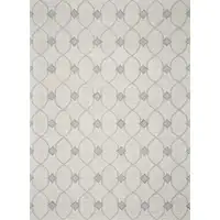 Photo of Ivory Hand Tufted Ogee Indoor Accent Rug