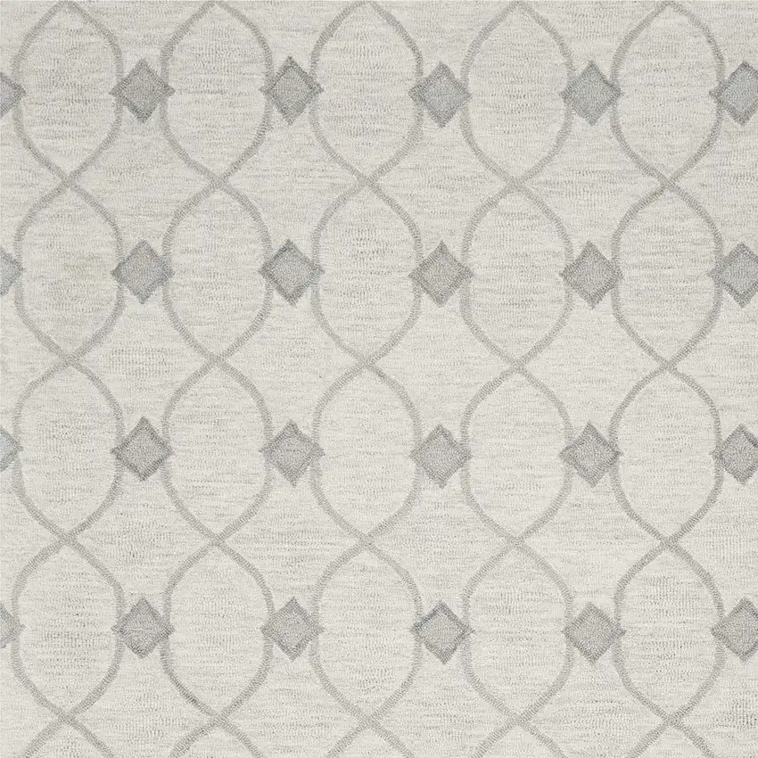Ivory Hand Tufted Ogee Indoor Area Rug Photo 3
