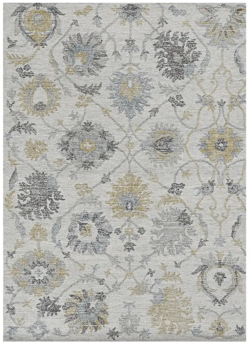 Ivory Hand Tufted Space Dyed Floral Traditional Indoor Area Rug Photo 2