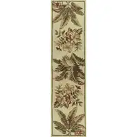 Photo of Ivory Hand Tufted Tropical Indoor Runner Rug