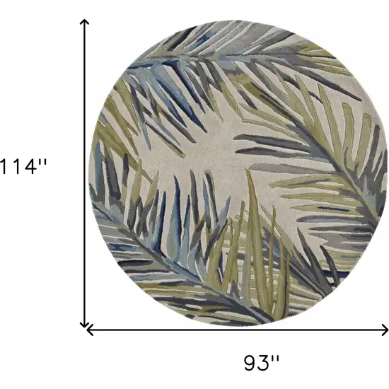 Ivory Hand Tufted Tropical Palms Indoor Area Rug Photo 5