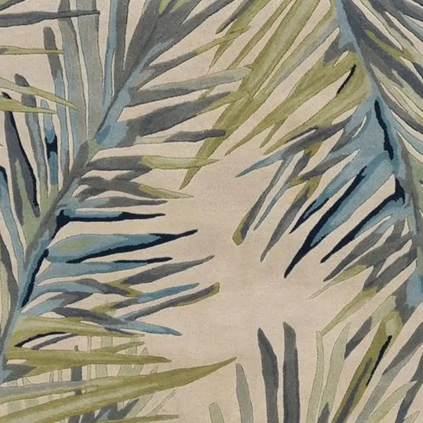 Ivory Hand Tufted Tropical Palms Indoor Area Rug Photo 6