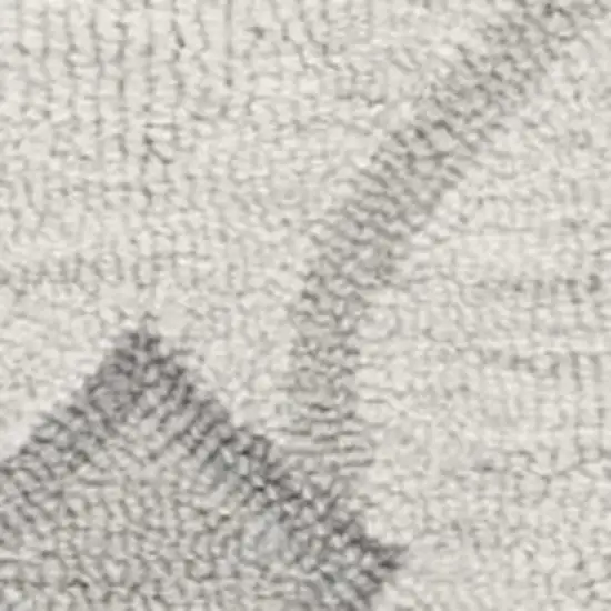 Ivory And Gray Wool Ogee Hand Tufted Area Rug Photo 6