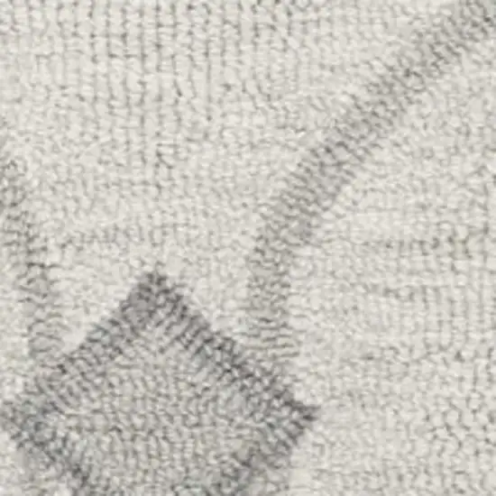 Ivory And Gray Wool Ogee Hand Tufted Area Rug Photo 7