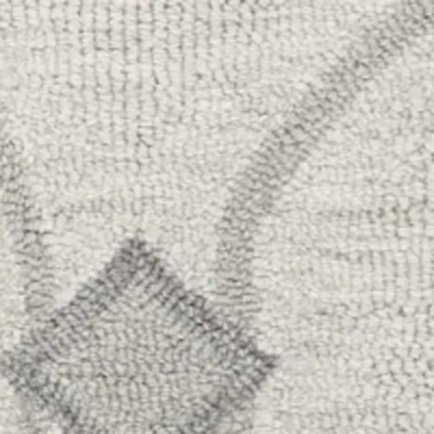 Ivory And Gray Wool Ogee Hand Tufted Area Rug Photo 7