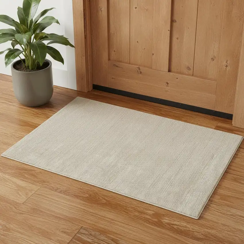 Ivory Hand Woven Area Rug Photo 1