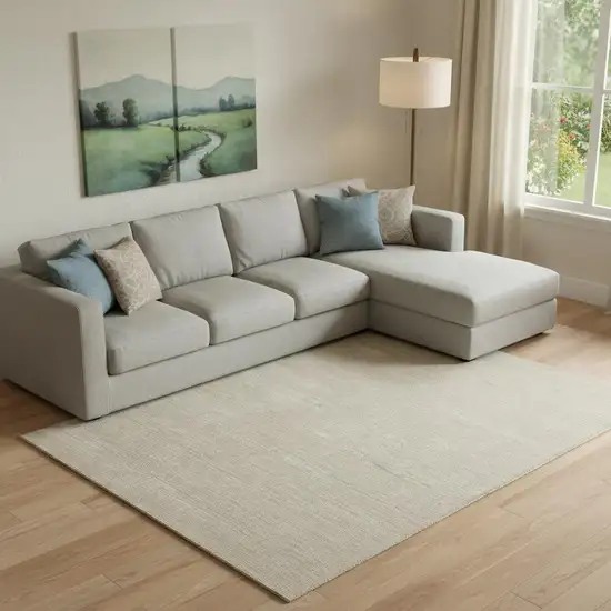 Ivory Hand Woven Area Rug Photo 1