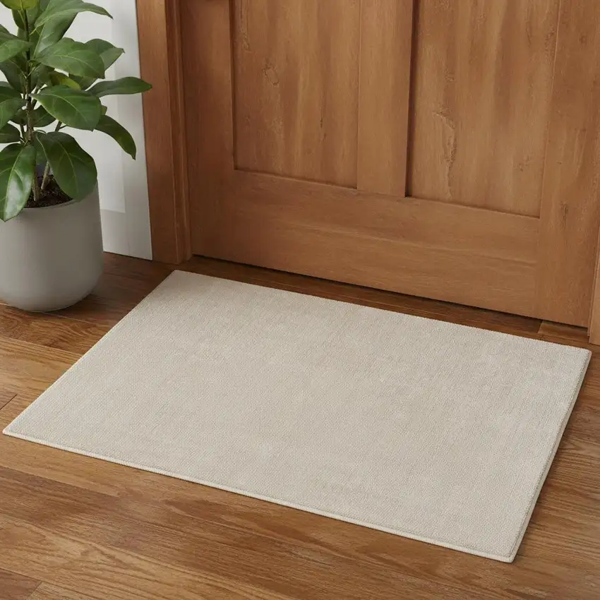 Ivory Hand Woven Area Rug Photo 1
