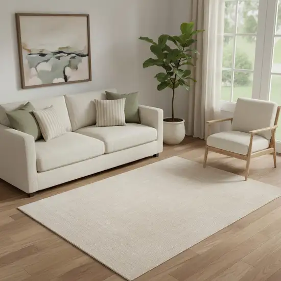 Ivory Hand Woven Area Rug Photo 1