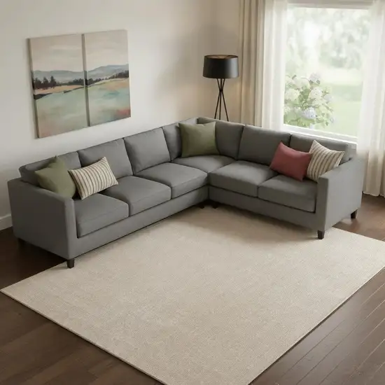 Ivory Hand Woven Area Rug Photo 1