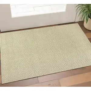 Photo of Ivory Hand Woven Herringbone Jute Indoor Accent Rug