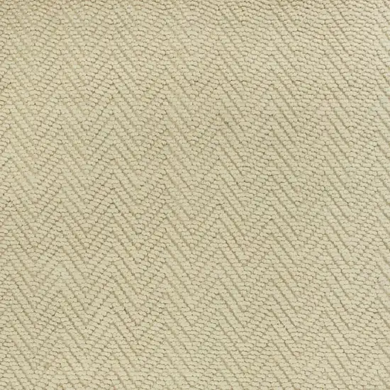 Ivory And Beige Jute Chevron Hand Woven Area Rug Photo 4