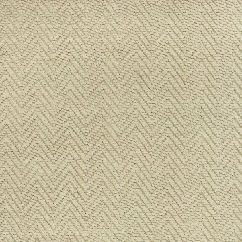 Ivory And Beige Jute Chevron Hand Woven Area Rug Photo 4
