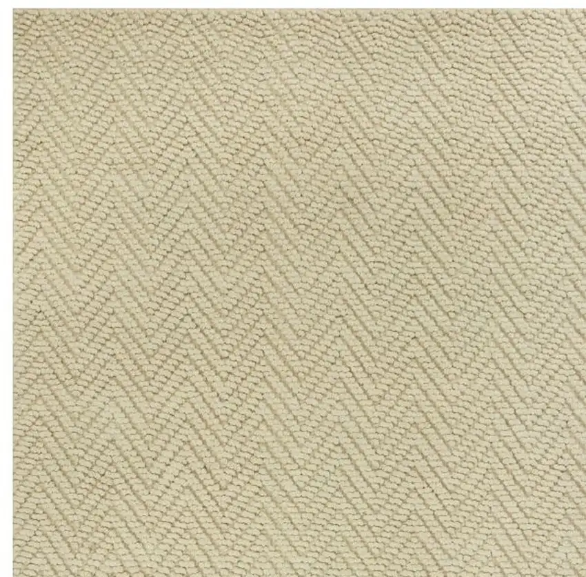 Ivory Chevron Hand Woven Area Rug Photo 5