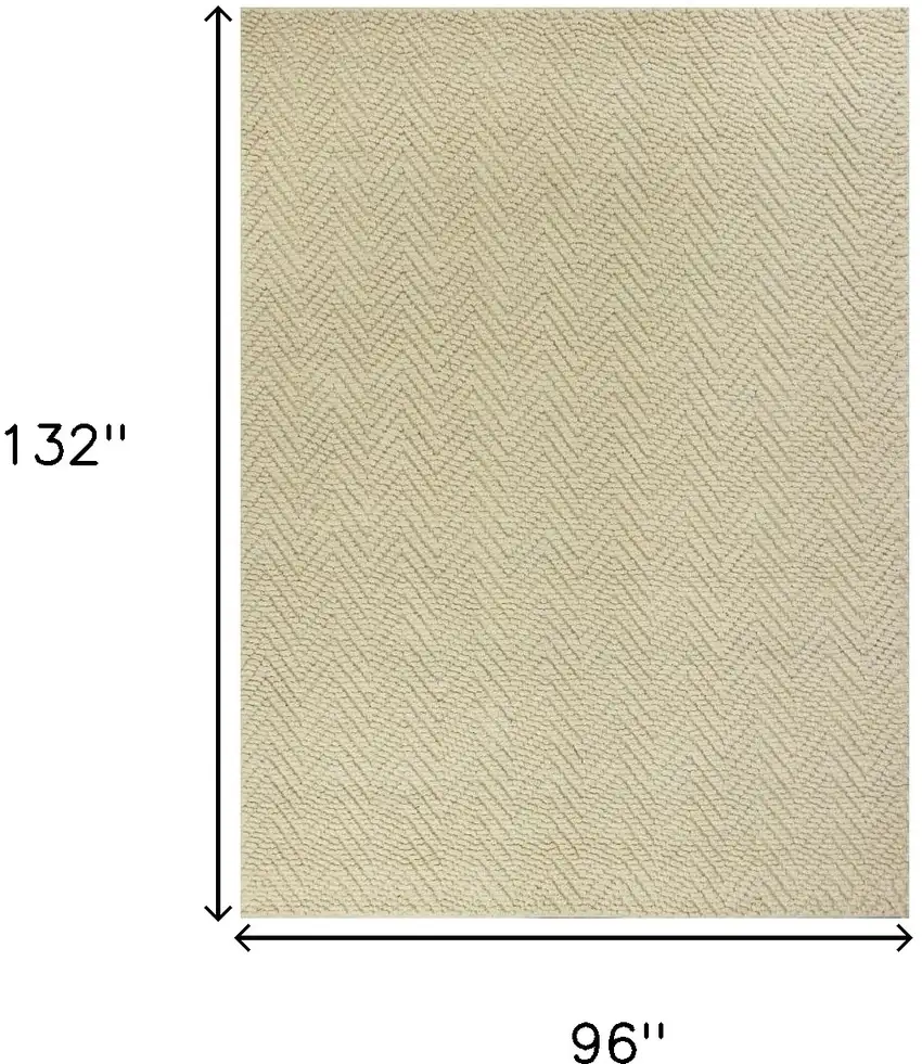 8' X 11' Ivory Hand Woven Herringbone Jute Indoor Area Rug Photo 3