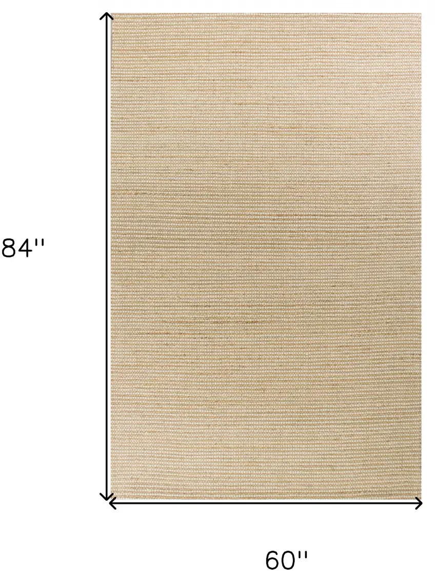 Ivory Hand Woven Jute And Wool Indoor Area Rug Photo 3