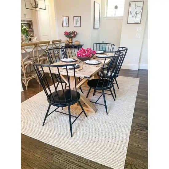 Ivory Hand Woven Jute And Wool Indoor Area Rug Photo 5