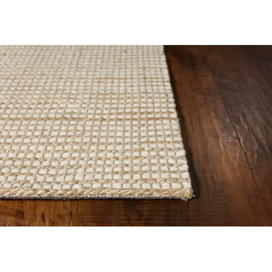 Ivory Hand Woven Jute And Wool Indoor Area Rug Photo 4