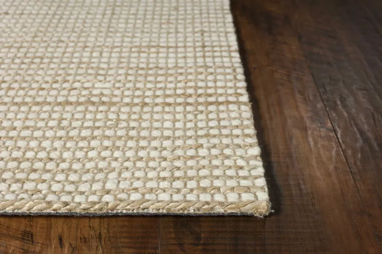 Ivory Hand Woven Wool And Jute Indoor Area Rug Photo 1