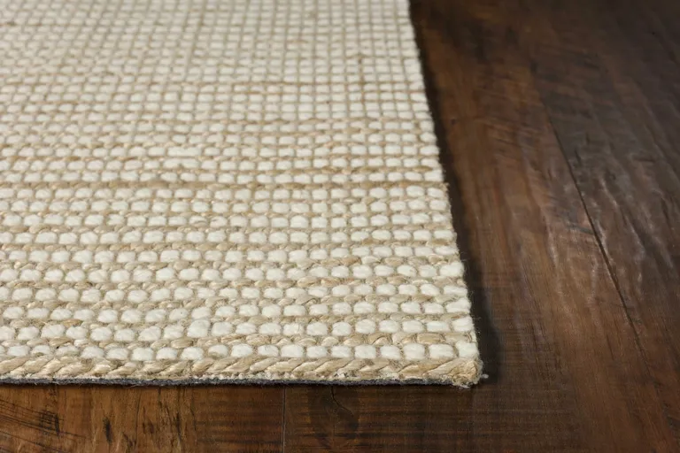 Ivory Hand Woven Wool And Jute Indoor Area Rug Photo 3