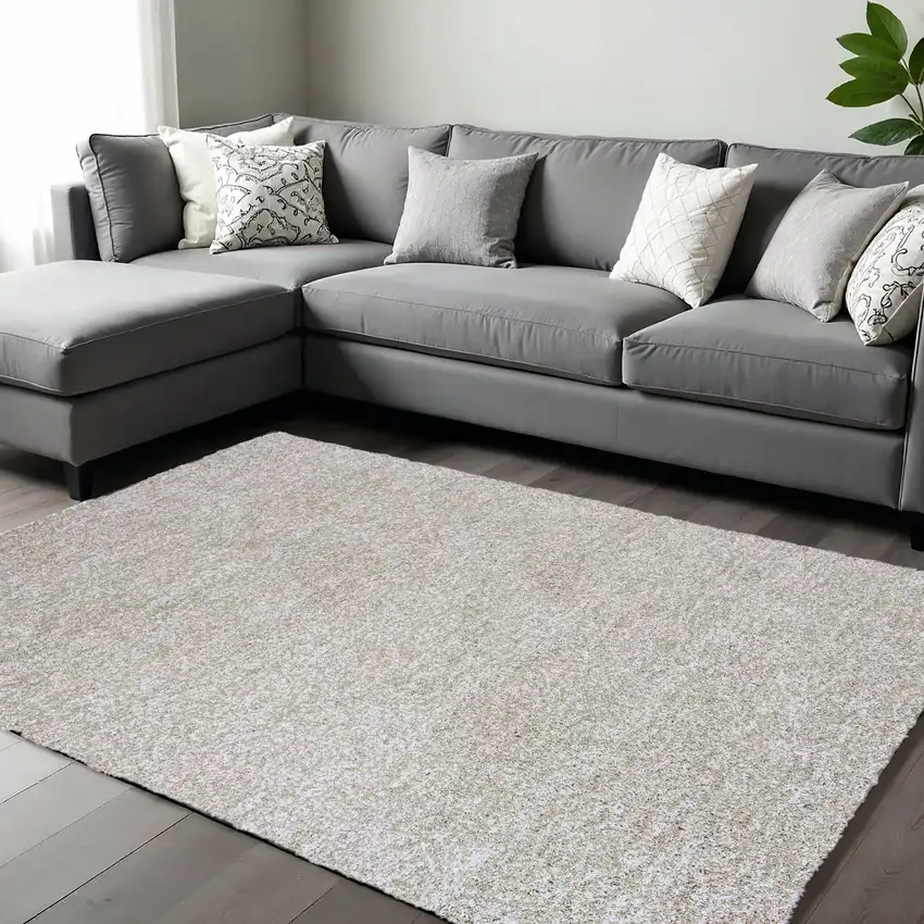 Ivory Hand Woven Area Rug Photo 1