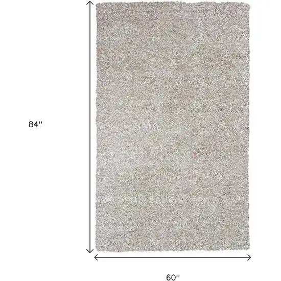 Ivory Shag Hand Woven Area Rug Photo 3
