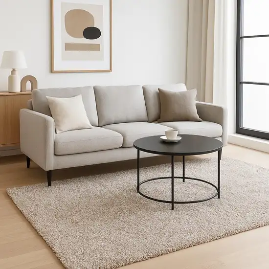 Ivory Shag Hand Woven Area Rug Photo 1