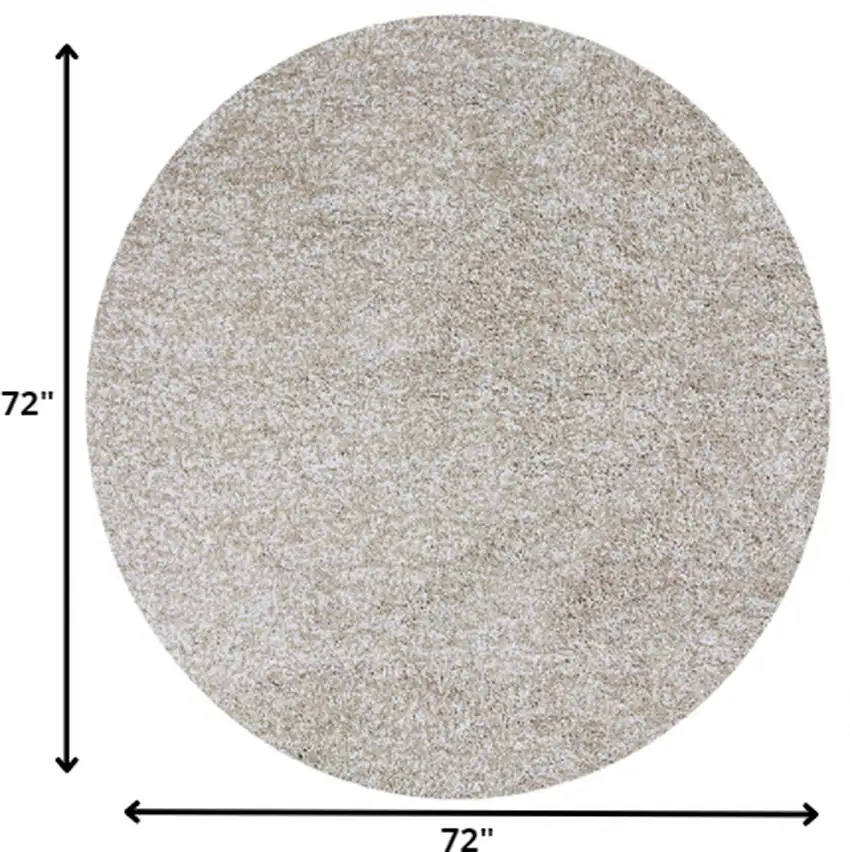 Ivory Heather Round Indoor Shag Rug Photo 2