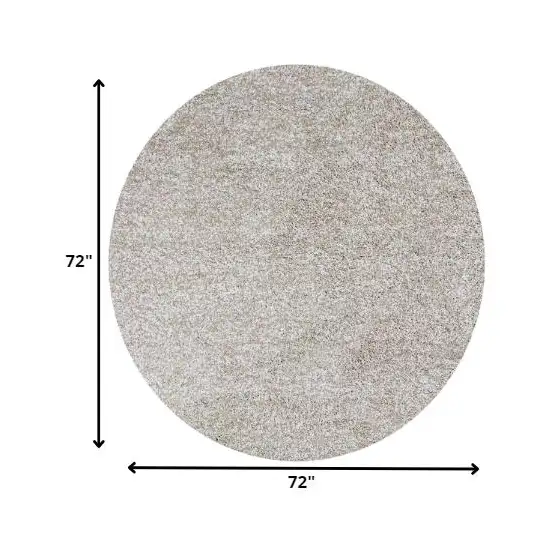 6' Ivory Hand Woven Round Rug Photo 5