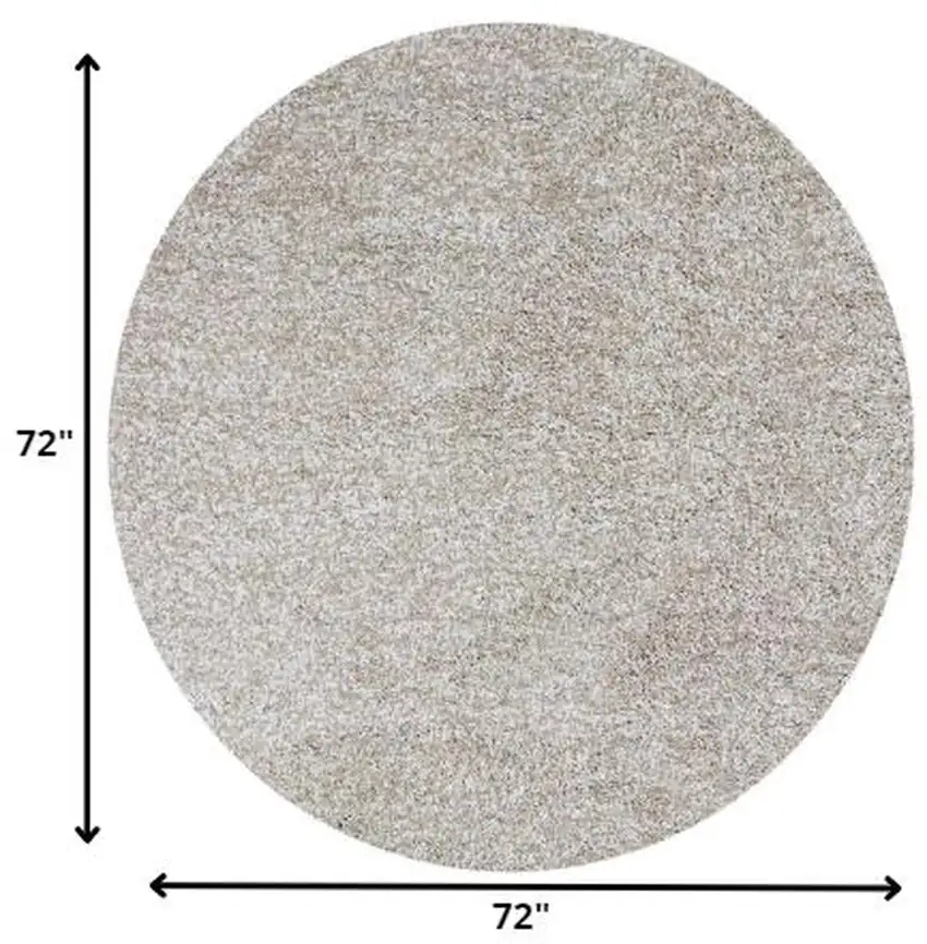 6' Ivory Hand Woven Round Rug Photo 5