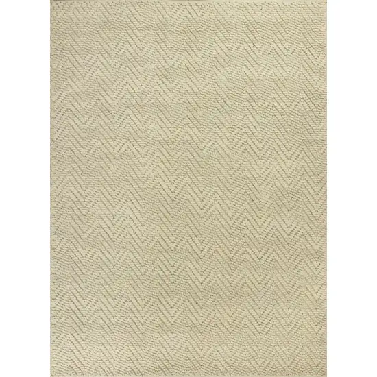Ivory Herringbone Hand Woven Jute Indoor Area Rug Photo 1