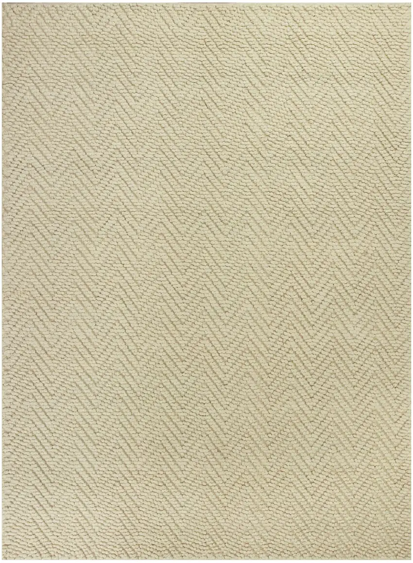 5'X8' Ivory Herringbone Hand Woven Jute Indoor Area Rug Photo 1