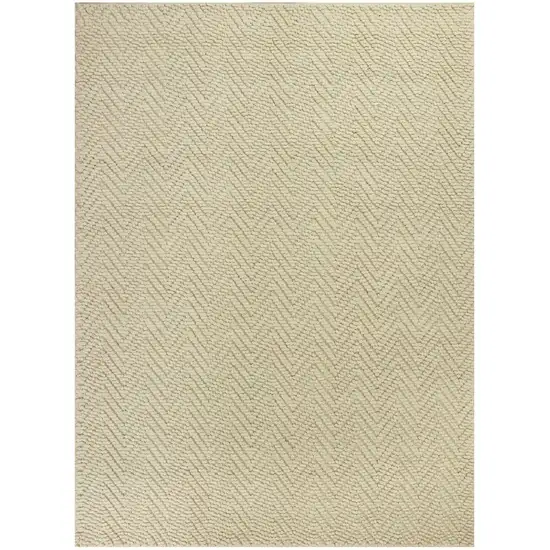 5'X8' Ivory Herringbone Hand Woven Jute Indoor Area Rug Photo 1