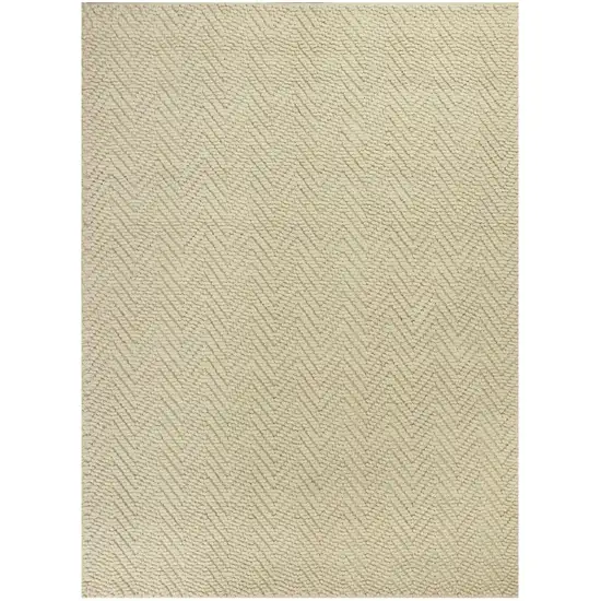 5'X8' Ivory Herringbone Hand Woven Jute Indoor Area Rug Photo 1