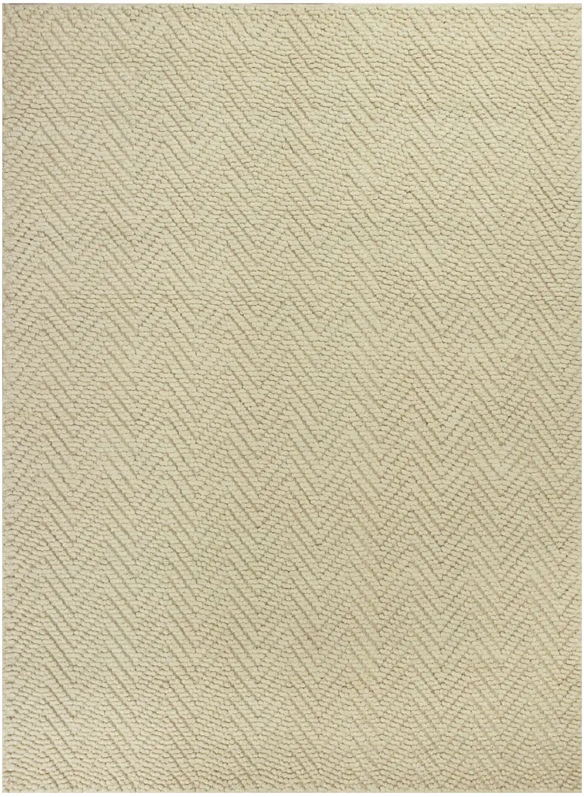 5'X8' Ivory Herringbone Hand Woven Jute Indoor Area Rug Photo 1